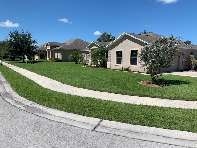 Perfectly maintained lawn of a homeowner in Lakeland, FL.